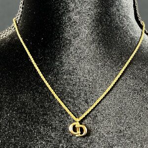 Vintage Christian Dior CD Logo Pendant Necklace Gold EUC Collector's Item